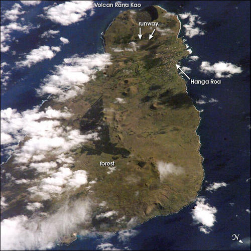 Foto de satélite da Ilha de Páscoa.
