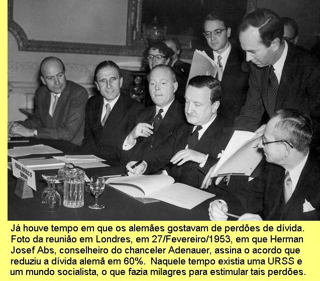 Acordo de Londres de 1953 para perdoar dívidas alemãs.
