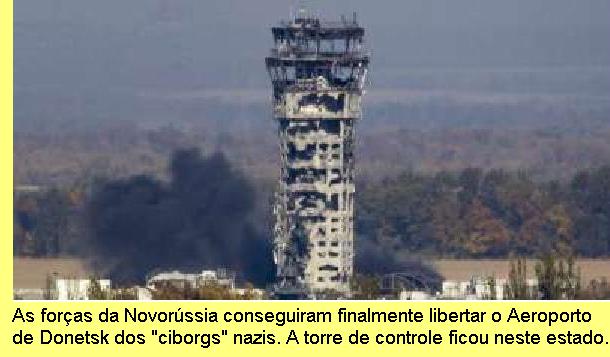 O que resta da torre de controle do Aeroporto de Donetsk.