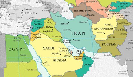Golfo Pérsico, Omã, Irã, Arábia Saudita, Bahrein, Kuwait, Qatar, EAU