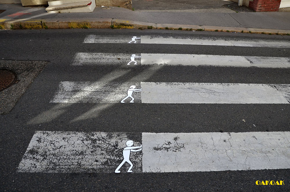 Humorístico Intervenções Urbanas nas ruas de França por OakOak street art pop humor cultura 