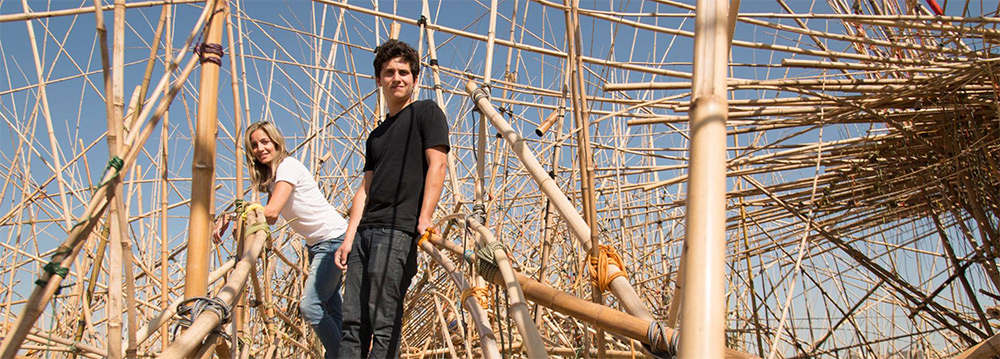 5,000 Arms to Hold You: Climb Mike and Doug Starns Largest Bamboo Construction Ever at the Israel Museum Israel installation bamboo architecture 