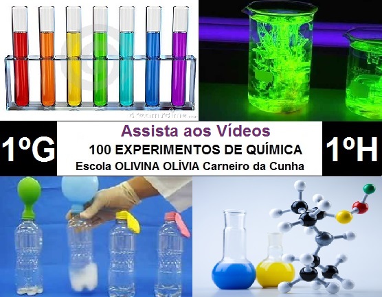 Experimentos de Química dos alunos (1º G e H) da Escola Olivina Olívia Carneiro da Cunha