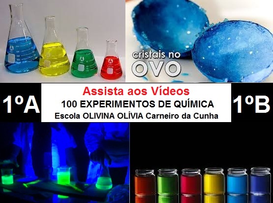 Experimentos de Química dos alunos (1º A e B) da Escola Olivina Olívia Carneiro da Cunha